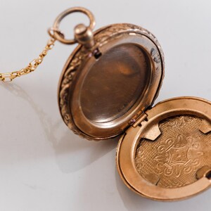 Antique Gold Plated Locket Necklace, Victorian Revival Starburst Pendant, Edwardian Keepsake image 6