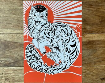 A4 Communist Cat Print - "The Revolutionist"