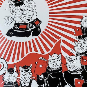 A4 Communist Cat Print The Chairman image 4