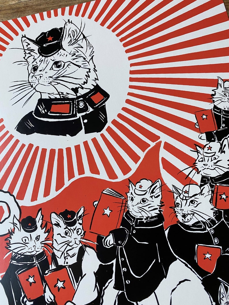 A4 Communist Cat Print The Chairman image 4