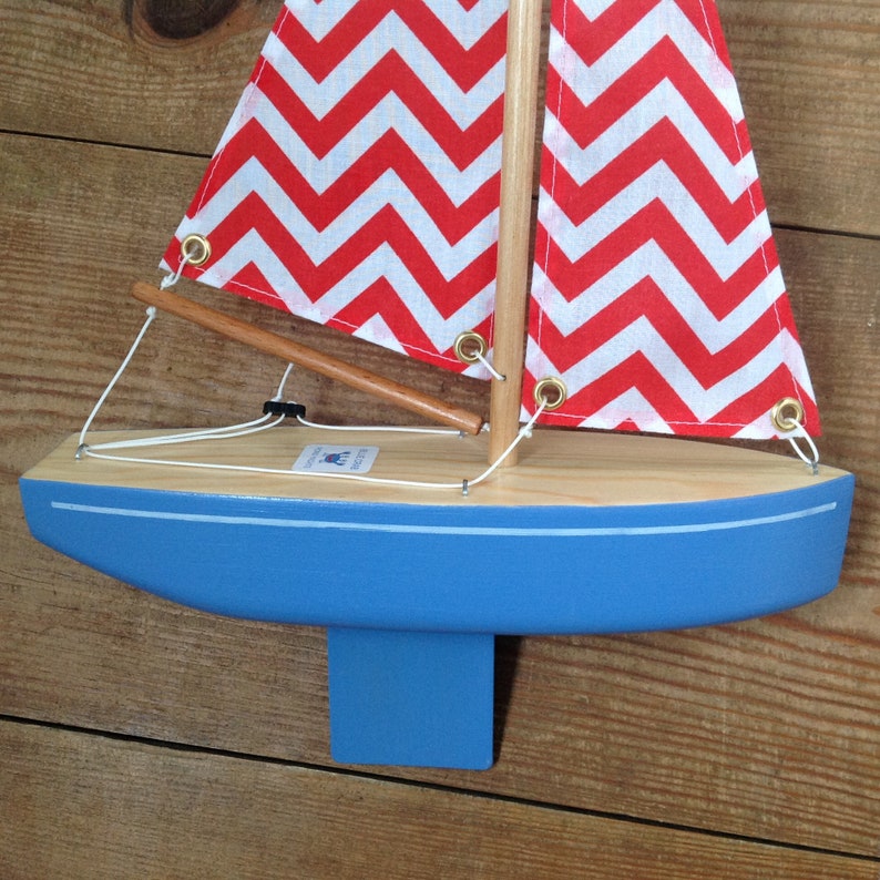 Wooden toy sailing boat / pond yacht Etsy