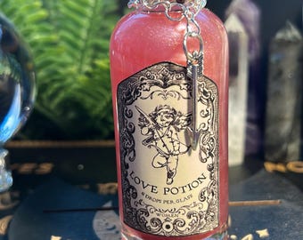 apothecary bottles, Love Potion, Home  decor, Fantasy, magic potions, goblincore, gothic, Witchy, fairy