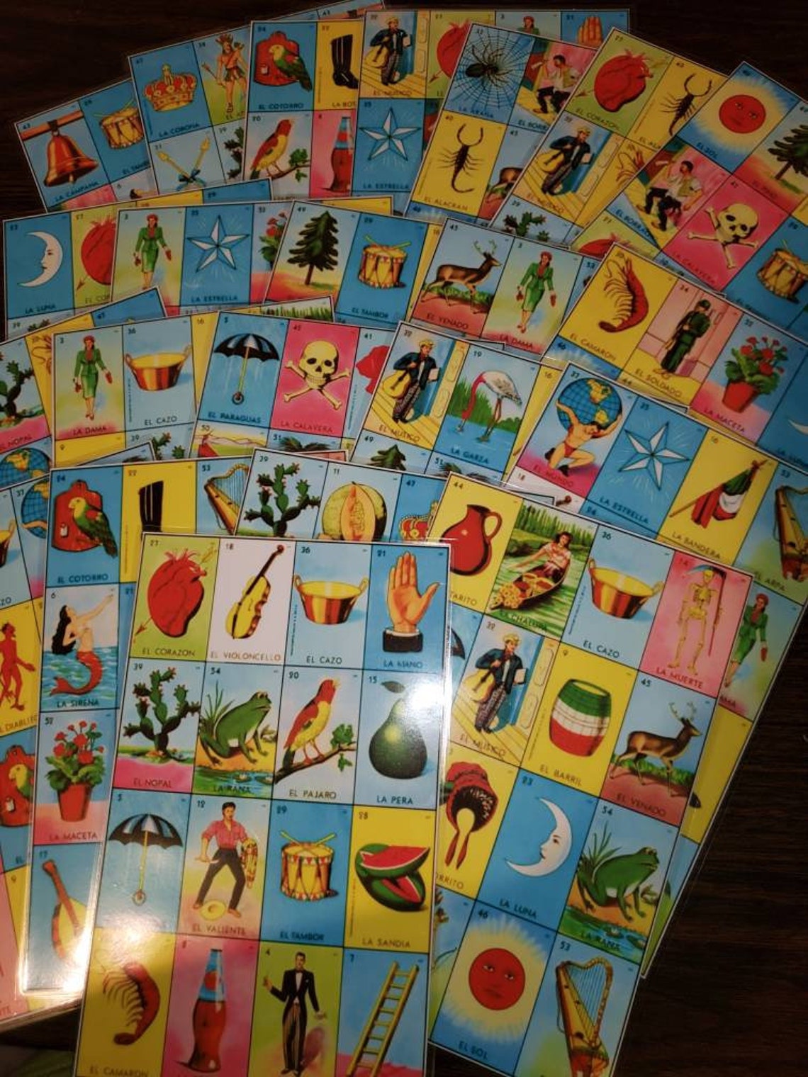 20 Sheets Laminated Loteria Boards 8 X 5 Etsy