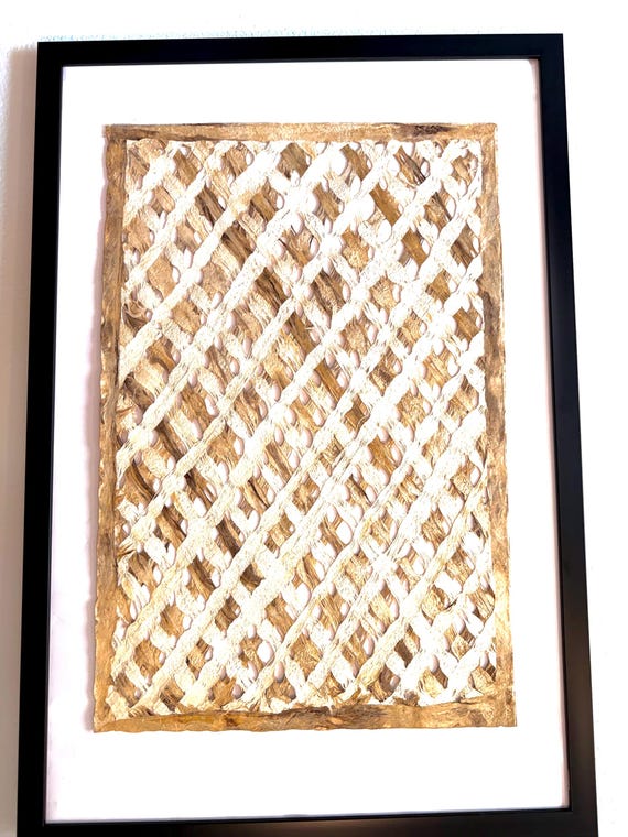 Handmade Amate Paper Wall Art: Textured Mexican Fiber Art (20x30 inches)