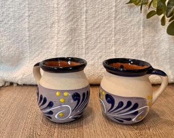 Hand-Painted Mexican Clay Mug – 4” Jarrito Style Cup, Artisan Pottery, Lead-Free