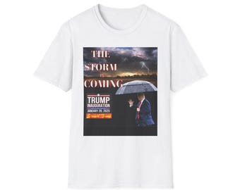 Camiseta del presidente Trump con la frase "Se acerca la tormenta"