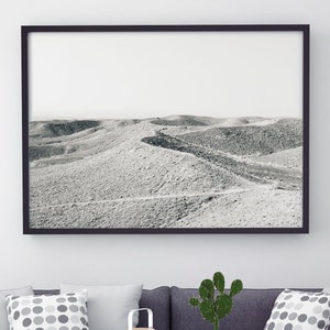 Israel wall art black and white desert wall print printable wall art nature poster wall decor desert wall hanging horizon path home decor