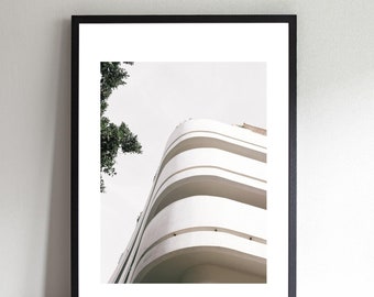 Tel Aviv Printable wall art, Bauhaus building print, Tel Aviv architecture, wall prints, minimalist photography, Israel, modern art decor