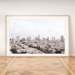Tel Aviv wall art print tlv skyline wall print rooftops printable wall art Israel landscape decor photography digital download urban poster