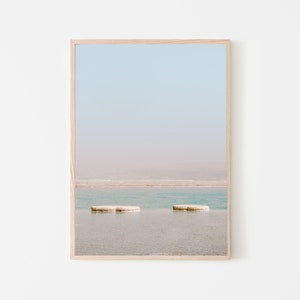 Dead sea print, printable wall art, Holy Land Israel landscape, wall prints, turquoise salt water poster, vertical, landmark photography