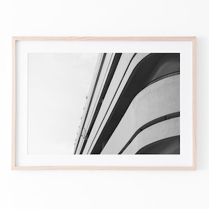 Impression de Tel-Aviv, esthétique à la maison, bricolage imprimable, art mural, bâtiment, impression d'architecture, noir et blanc, photographie minimaliste, Israël, décoration d'art moderne