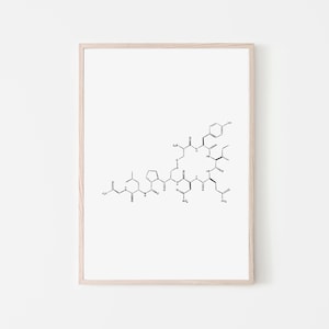 Oxytocin Molecule Print: Love Hormone, Minimalist Science Art (Digital Download)