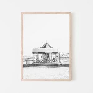 Tel Aviv Carousel Print: Black and White Nursery Decor (Digital Download)