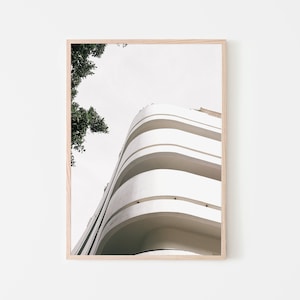 Printable wall art, bauhaus building print, Tel Aviv architecture, original wall prints, minimalist photography, Israel, modern art decor