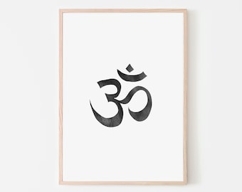 Om Symbol Print: Black and White Yoga Decor (Digital Download)
