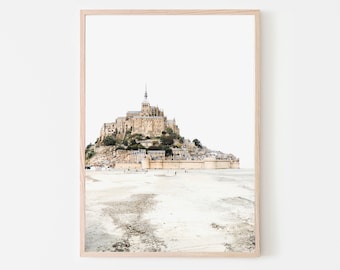 Mont Saint Michel Photography France Wall Print: Brittany Landscape (Digital Download)