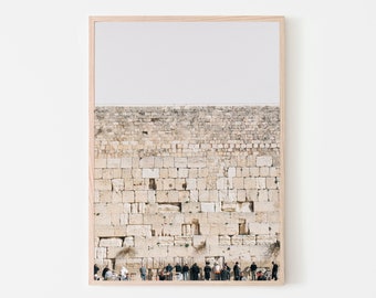 Jerusalem wailing wall print, printable wall art, Holy Land Israel decor, Jewish poster, Western Wall prints, historic landmark photography