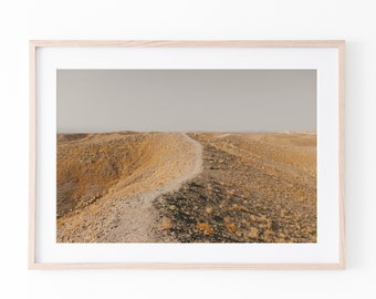 Israeli Desert Mountain Print: Horizon Path Landscape (Digital Download)