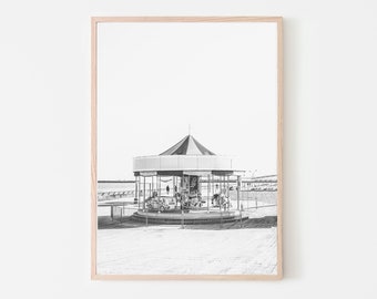 Tel Aviv Carousel Print: Black and White Nursery Decor (Digital Download)