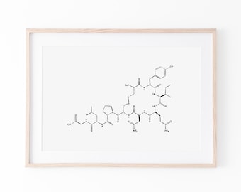 Oxytocin Molecule Print: Love Hormone Poster, Minimalist Decor (Digital Download)