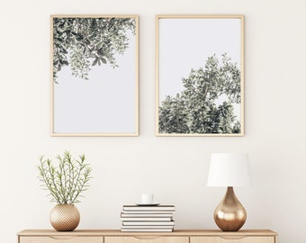 Gallery wall prints Set of two wall Prints, botanical Printable Wall Art, Green leaves Poster, Original Nature Photography, Minimalist Decor