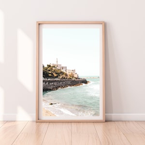 Printable wall art, Jaffa port, digital prints, original wall prints, picture file, beach view, Tel Aviv Israel, historic photography , sea