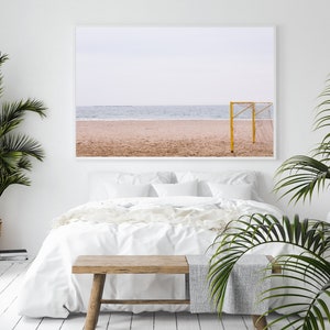 Costa Brava beach print, printable wall art, Spain landscape, soccer gate poster, digital prints, minimalist wall decor, photography, beige