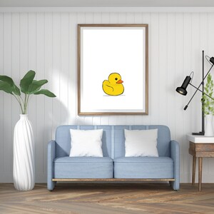 Yellow Rubber Duck Print: Sketched Nursery Decor (Digital Download) image 3