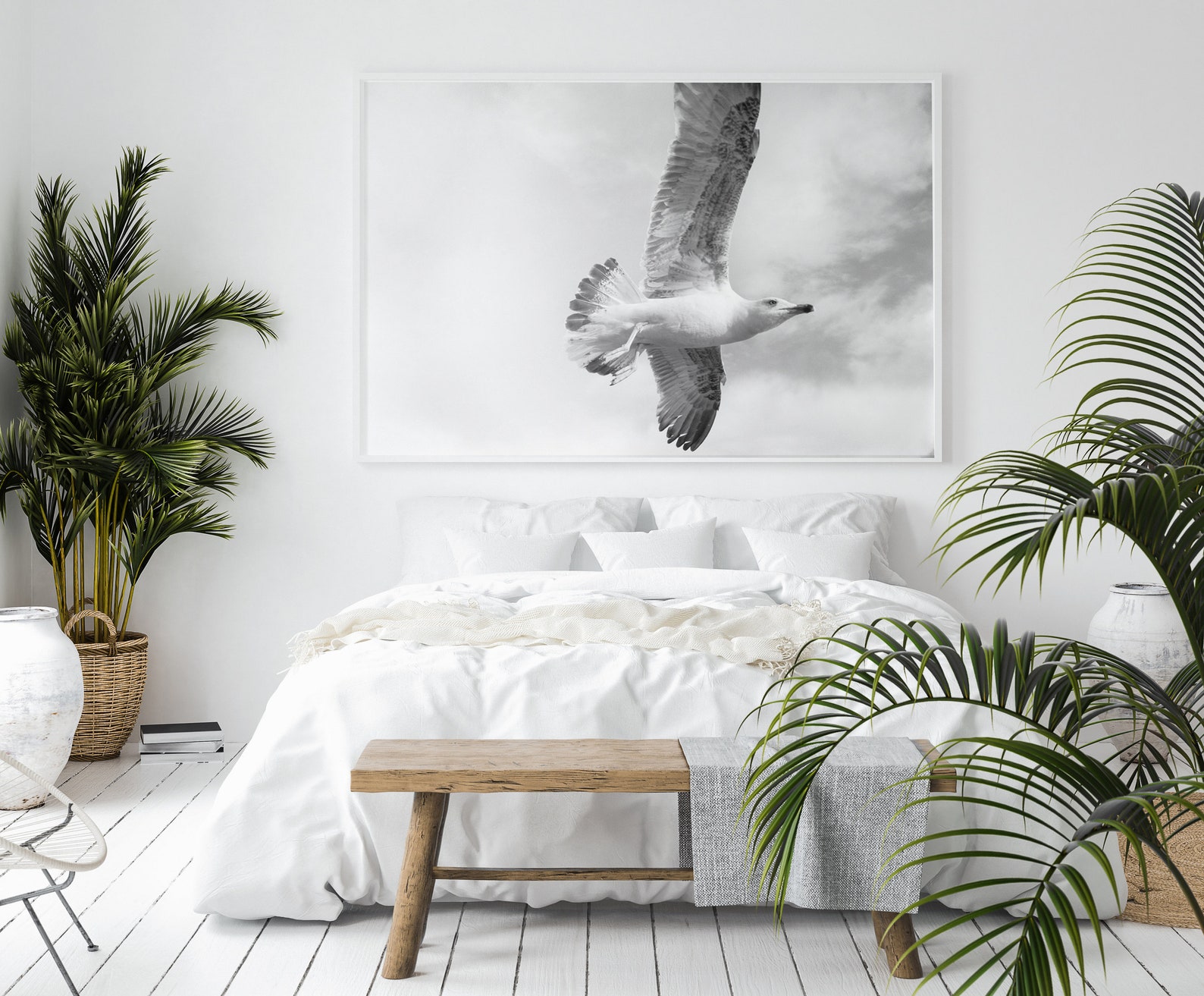 Flying Bird Print Black and White Photography Printable Wall | Etsy