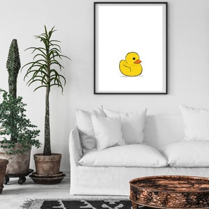 Yellow Rubber Duck Print: Sketched Nursery Decor (Digital Download) image 4
