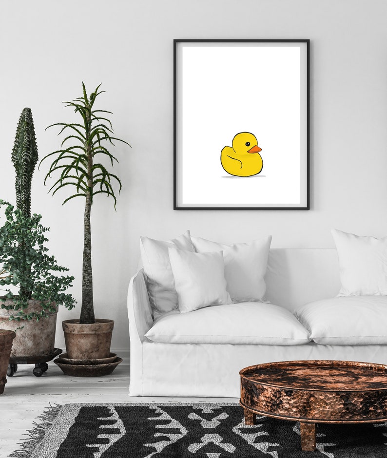 Yellow Rubber Duck Print: Sketched Nursery Decor (Digital Download) image 4