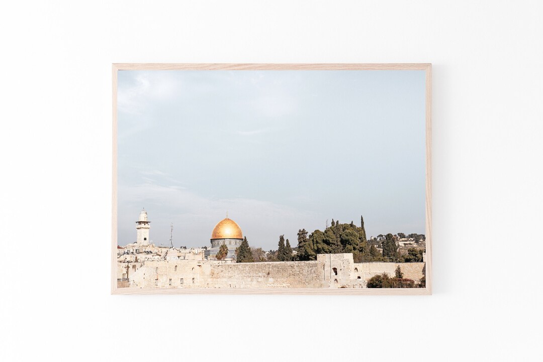 Dome of the Rock Print, Printable Wall Art, Jerusalem Landscape ...