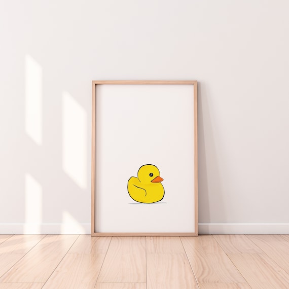 Yellow Rubber Duck Print: Sketched Nursery Decor (Digital Download)