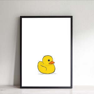 Yellow Rubber Duck Print: Sketched Nursery Decor (Digital Download) image 2