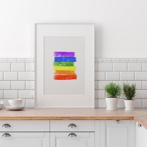 Pride Print, Printable Wall Art, LGBT Rainbow Colors Abstract, Digital ...