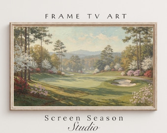 Frame TV Art Golf Course Landscape Oil Painting Samsung Digital Download