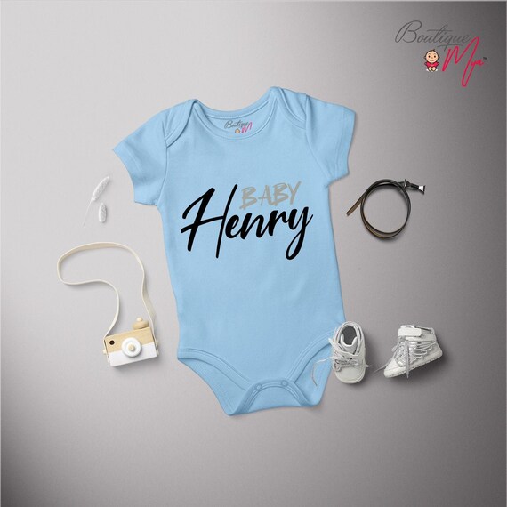 New baby personalised baby grow body 