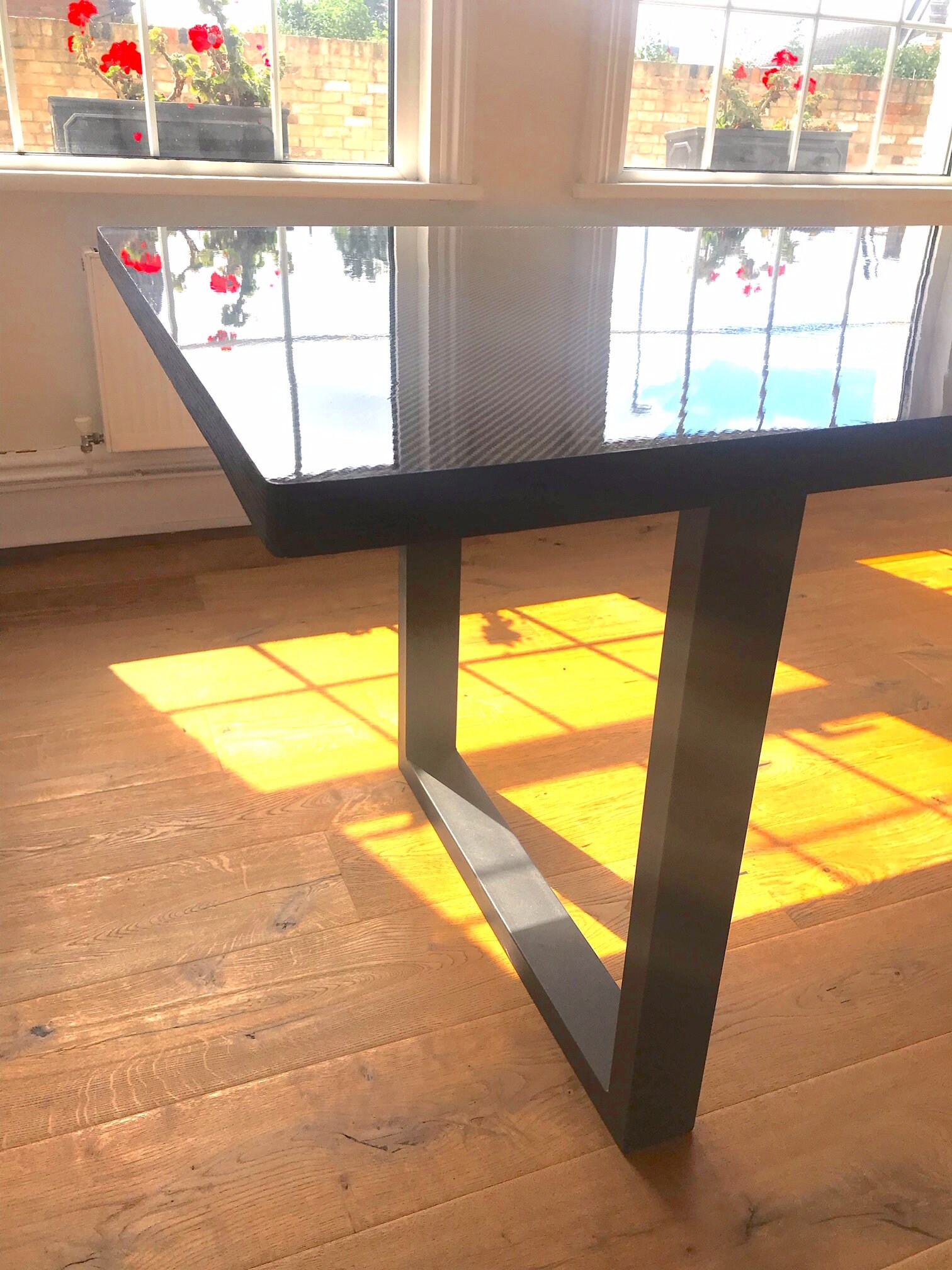 Carbon Fibre Dining Table with Square Steel Legs Etsy