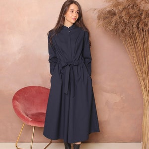 Shirt dress, button up dress, long sleeve dress, maxi dress, bohemian dress, minimalist, long dress with pockets, DAIVA dress