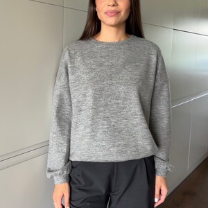 Gray wool sweater, pullover, simple sweater, oversized, boho, womens sweater, oversize sweater, streetwear, lightweight, HARPER sweater image 9