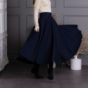 Black Corduroy Circle Skirt Etsy