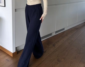 Palazzo pants, wool pants, boho pants, wide pants, custom pants, streetwear pants, corduroy pants, flare loose pants, pleated LIUBOVE pants