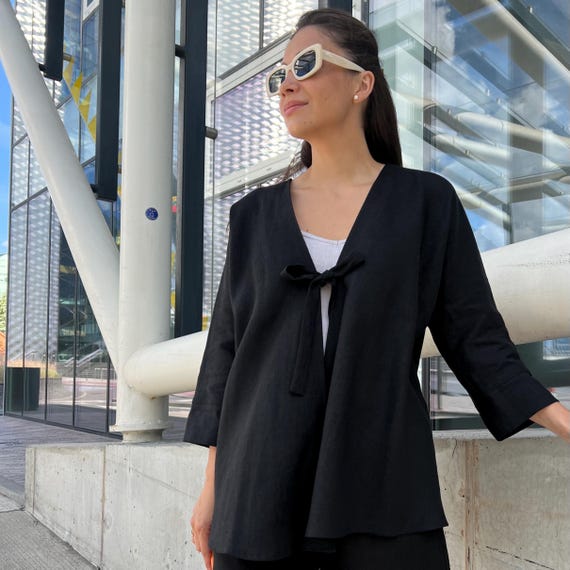 Giacca in lino, cardigan in lino, cardigan leggero, abbigliamento