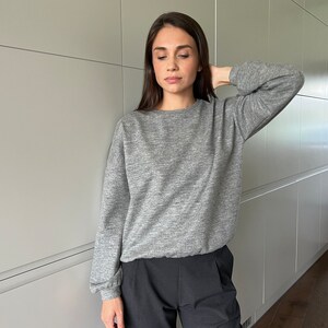 Gray wool sweater, pullover, simple sweater, oversized, boho, womens sweater, oversize sweater, streetwear, lightweight, HARPER sweater image 7