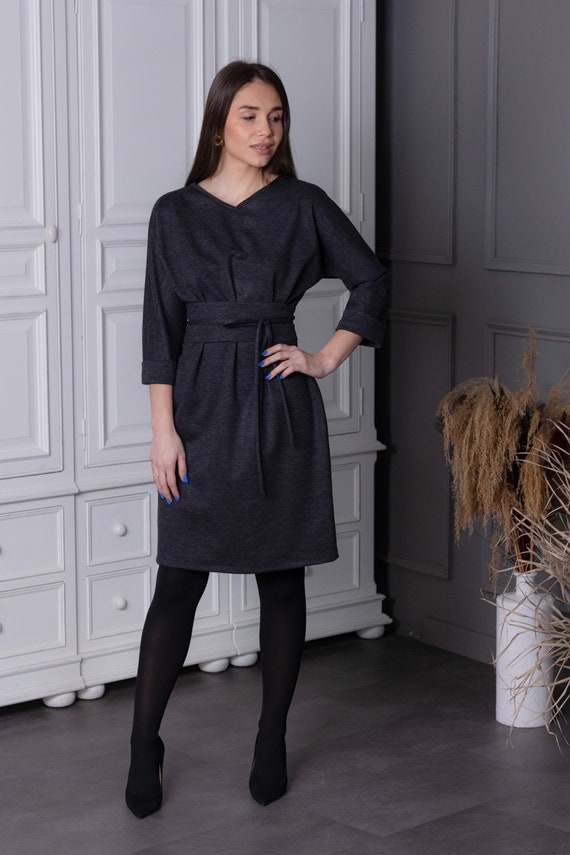 Charcoal grey top casual dress