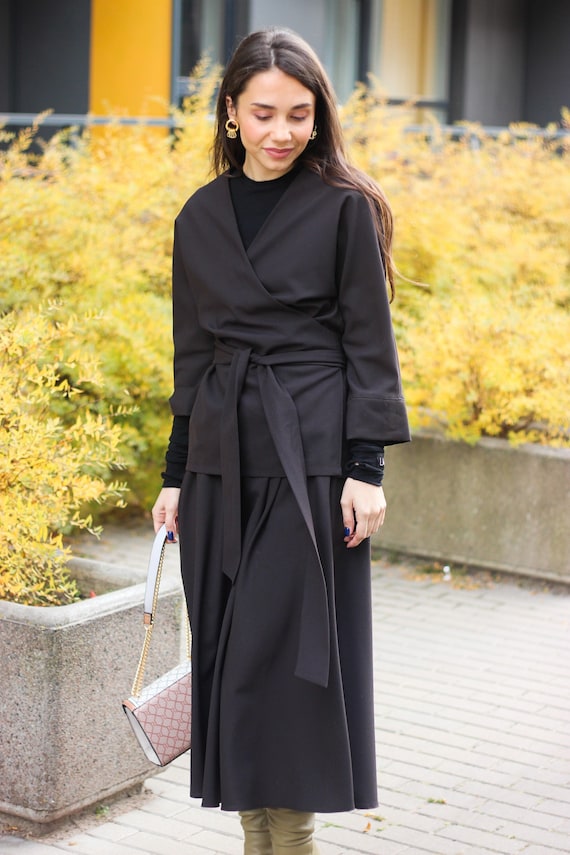 Kimono wrap jacket deals