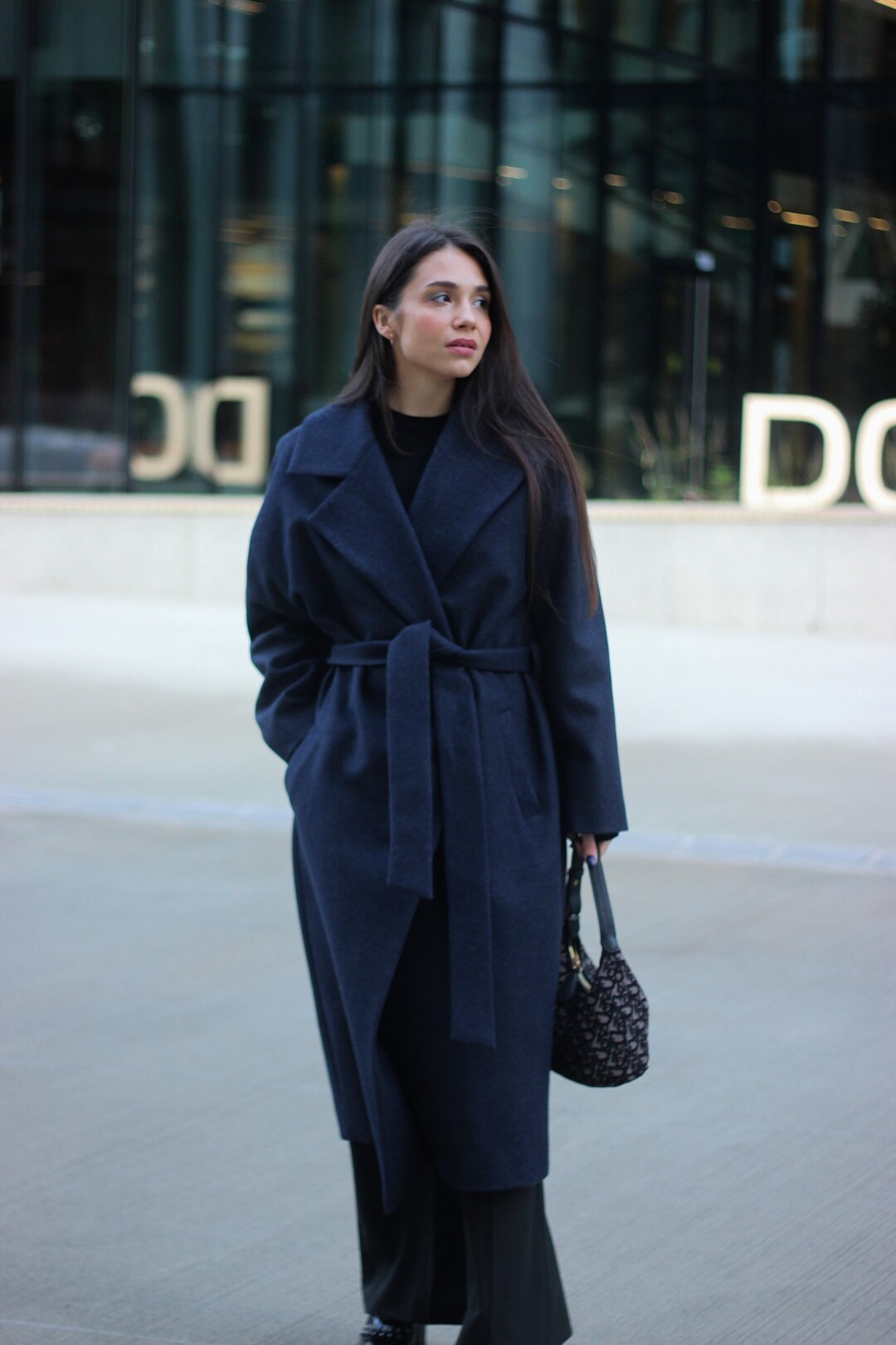 CLANECONSTRUCTIVE LONG COAT ネイビー