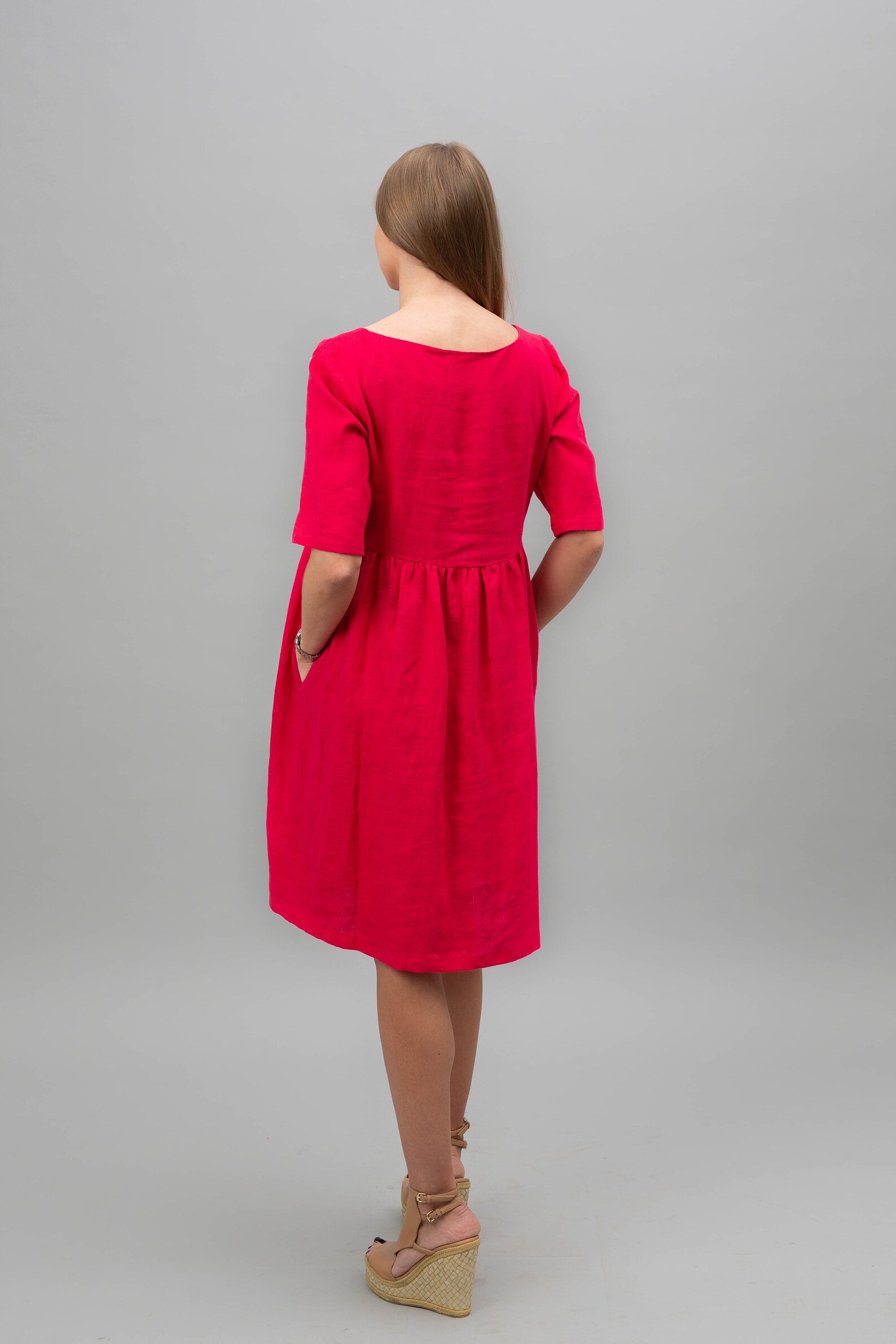 Fuchsia linen dress for women linen dresses for women linen Etsy