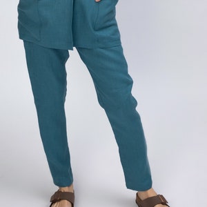 Linen pants, summer pants, linen trousers women, elastic waist minimalist pants, casual pants, linen clothing, boho EDITA pants image 6