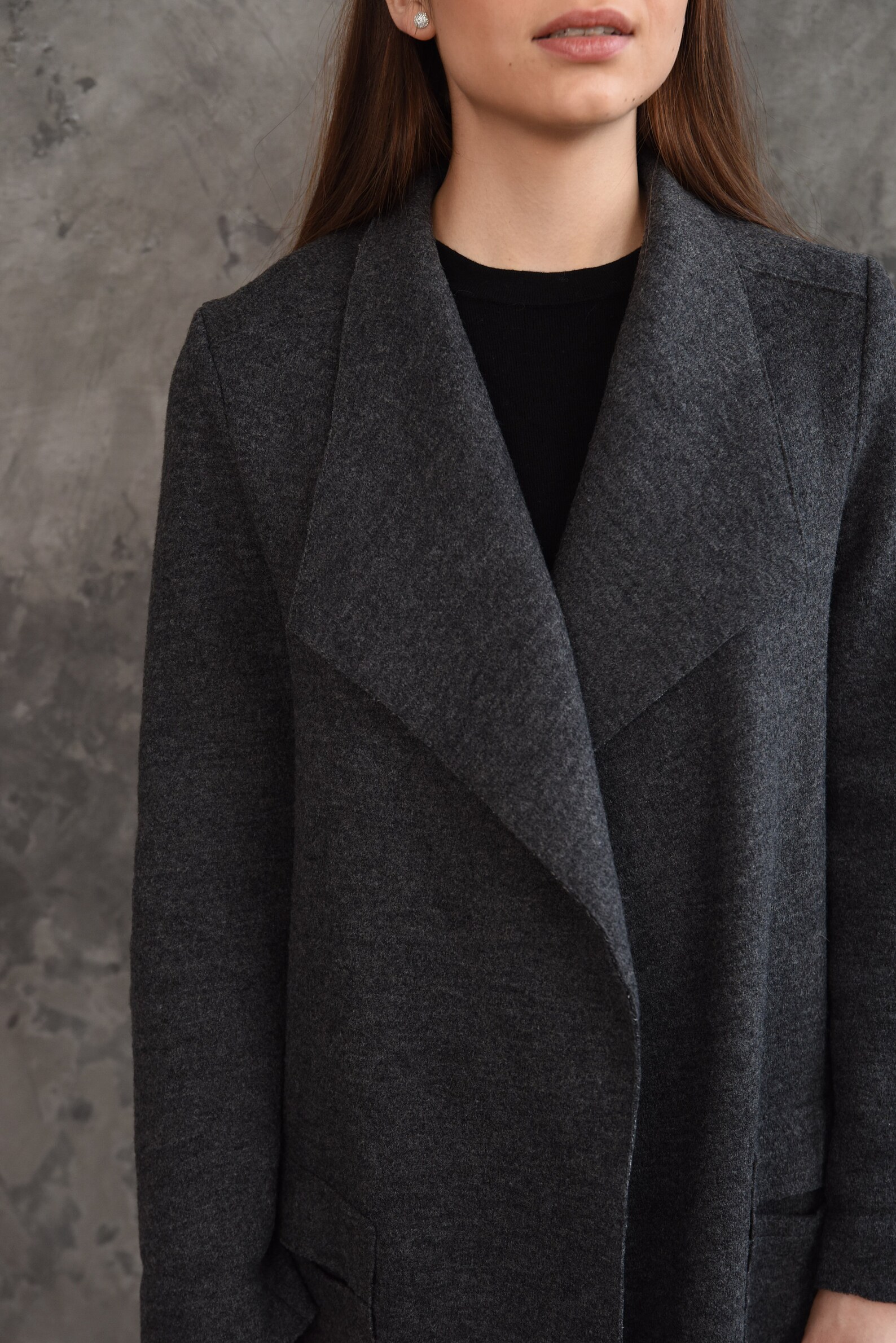 Boiled wool cardigan coat virgin wool oversized Kimono | Etsy